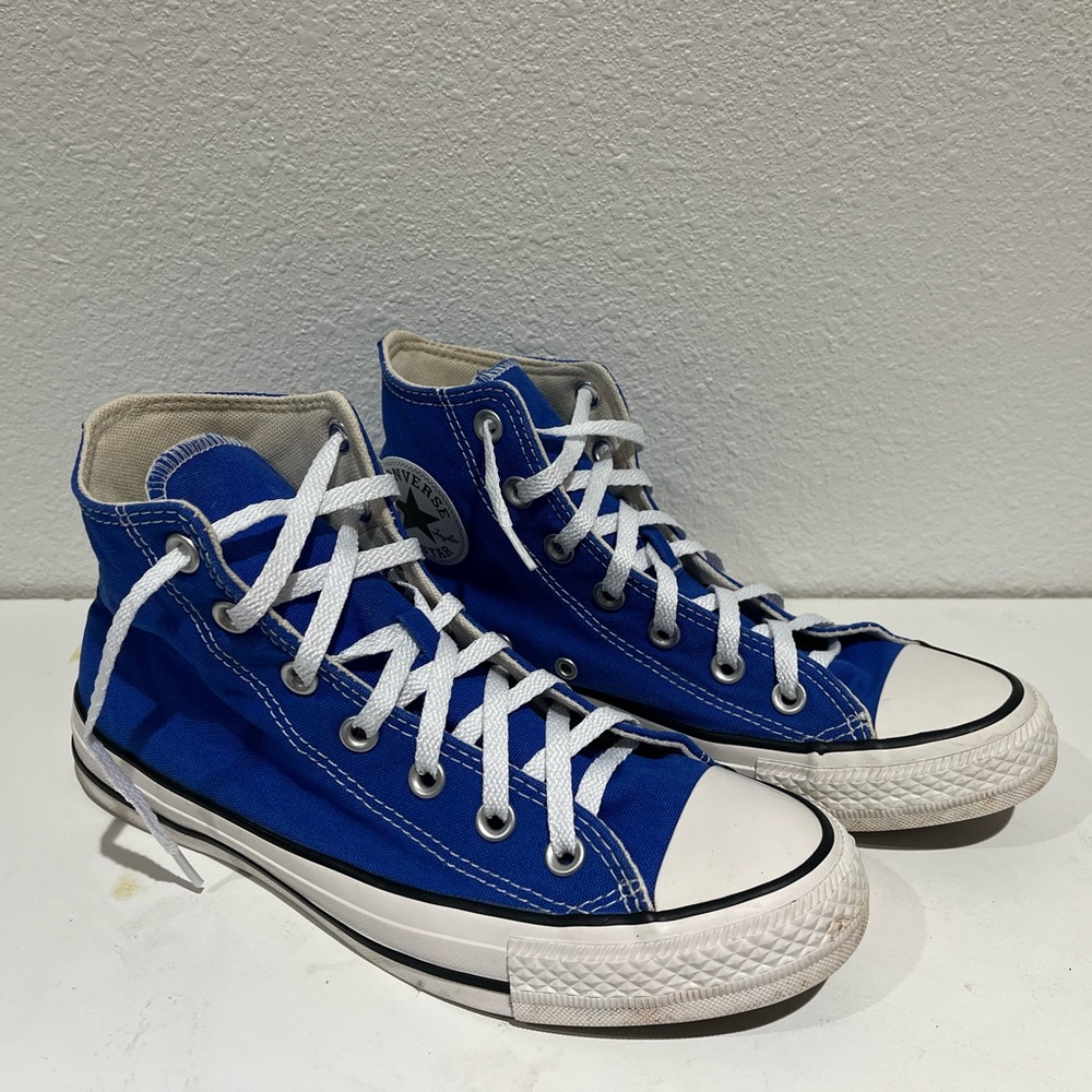 Blue High-Top Converse Sneakers